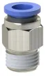 Cupla dreapta push-in cu filet conic exterior etansat cu PTFE, seria standard