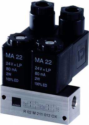 2 x distribuitoare 2/2 electrice, monostabile - Oxigen, pe placa