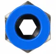 Cupla dreapta push-in cu filet conic exterior etansat cu PTFE, seria standard