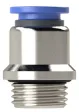 Cupla dreapta rotunda push-in cu filet cilindric exterior si O-ring, seria standard