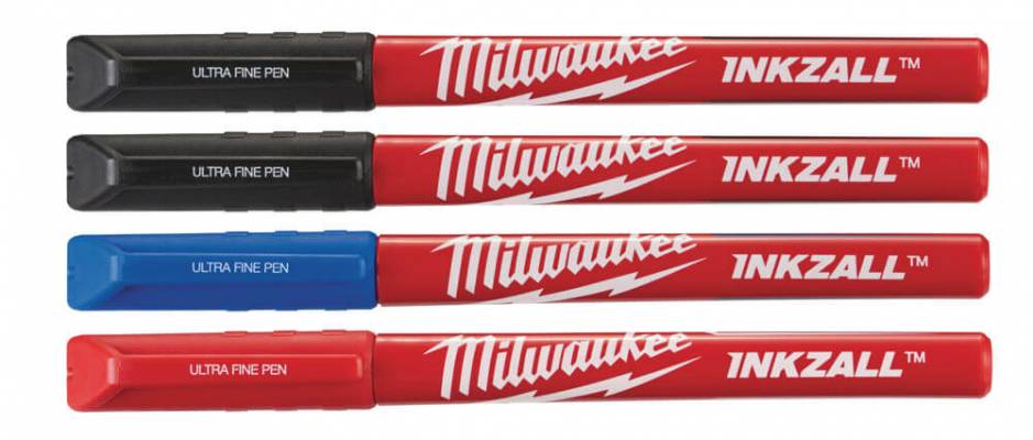 Markere colorate cu varf fin INKZALL - 4 buc - Milwaukee