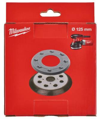 Placa de baza Ø 125 mm, 8 orificii, set cu inel din cauciuc de schimb - 2 buc - Milwaukee