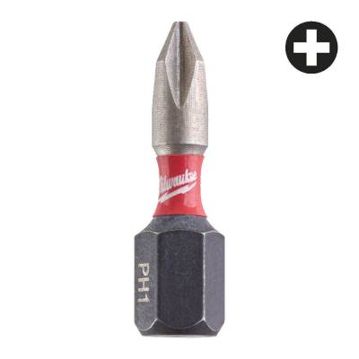 Biti PH pentru surubelnite PH1 x 25 mm SHOCKWAVE IMPACT DUTY - 3 buc - Milwaukee