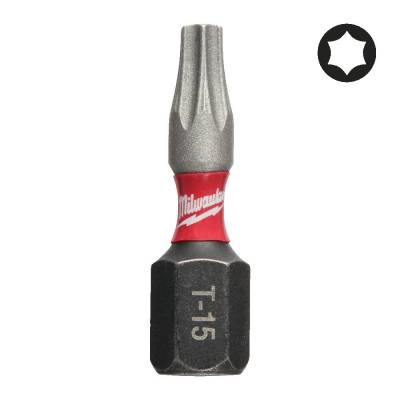 Biti TX pentru surubelnite TX15 x 25 mm SHOCKWAVE IMPACT DUTY - 3 buc - Milwaukee