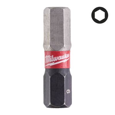 Biti HEX 6 x 25 mm pentru surubelnite SHOCKWAVE IMPACT DUTY - 3 buc - Milwaukee