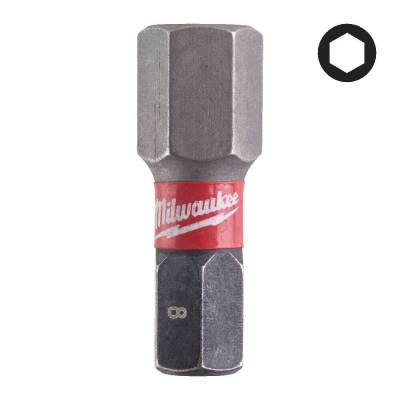 Biti HEX 8 x 25 mm pentru surubelnite SHOCKWAVE IMPACT DUTY - 3 buc - Milwaukee