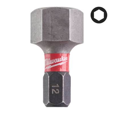 Biti HEX 12 x 25 mm pentru surubelnite SHOCKWAVE IMPACT DUTY - 3 buc - Milwaukee