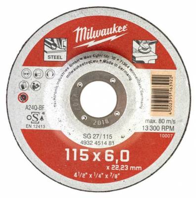 Disc degrosare metal - Seria Contractanti 115 x 6 x 22 mm - Milwaukee