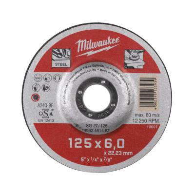Disc degrosare metal - Seria Contractanti 125 x 6 x 22 mm - Milwaukee