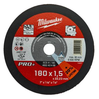 Disc subtire PRO+ pentru debitare metal 180 x 1,5 x 22 mm - Milwaukee