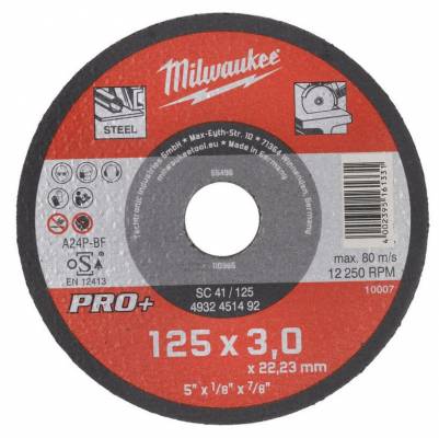 Disc PRO+ pentru debitare metal 125 x 3 x 22 mm - Milwaukee