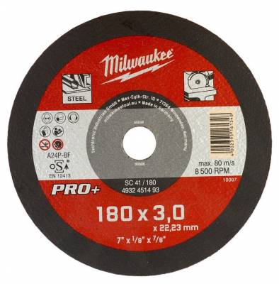 Disc PRO+ pentru debitare metal 180 x 3 x 22 mm - Milwaukee