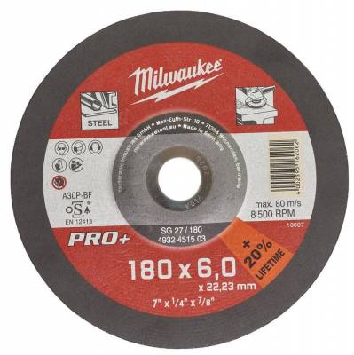 Disc PRO+ pentru polizat metal 180 x 6 x 22 mm - Milwaukee