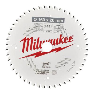 Panza pentru fierastraie circulare de mana 160 x 20 x 2,2 mm - 48 dinti ATB - Milwaukee