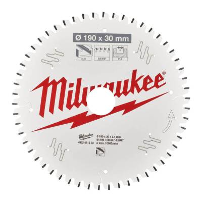 Panza pentru fierastraie circulare de mana 190 x 30 x 2,4 mm - 54 dinti TF - Milwaukee