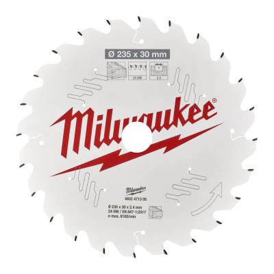 Panza pentru fierastraie circulare de mana 235 x 30 x 2,4 mm - 24 dinti ATB - Milwaukee