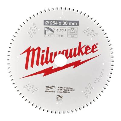 Panza pentru fierastrau taieri inclinate 254 x 30 x 3 mm - 80 dinti TF - Milwaukee