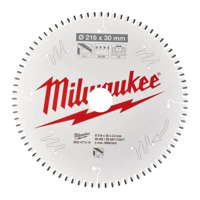 Panza pentru fierastrau taieri inclinate 215 x 30 x 2,4 mm - 80 dinti TF - Milwaukee