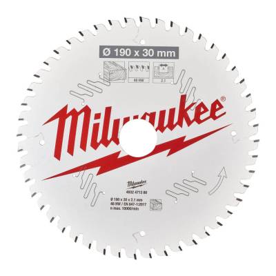 Panza pentru fierastraie circulare de mana 190 x 30 x 2,1 mm - 48 dinti ATB - Milwaukee