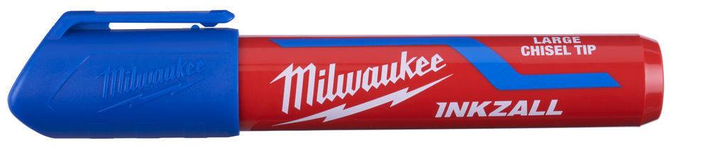 Marker INKZALL, albastru, cu varf lat - marimea L - Milwaukee