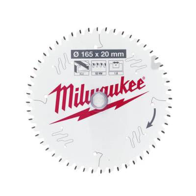 Panza pentru fierastraie circulare de mana 165 x 20 x 1,6 mm - 52 dinti ATB - Milwaukee
