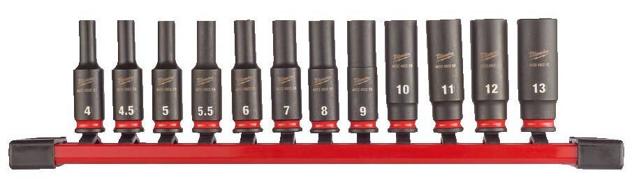 Set de 12 chei tubulare de impact 1/4&QUOT; SHOCKWAVE Impact Duty - Milwaukee