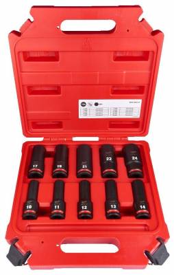 Set of 10 1/2&QUOT; Long SHOCKWAVE Impact Duty Impact Sockets - Milwaukee