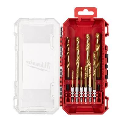 Set 10 RED HEX - Burghie SHOCKWAVE HSS-Ground Titan pentru metal - Milwaukee