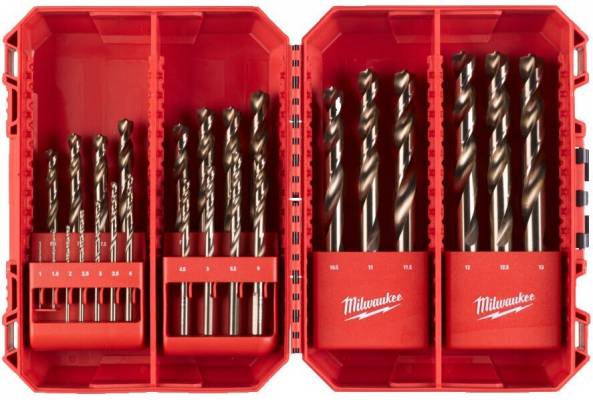 Set 25 burghie RED COBALT pentru metal - HSS-Ground - DIN 338 - Milwaukee