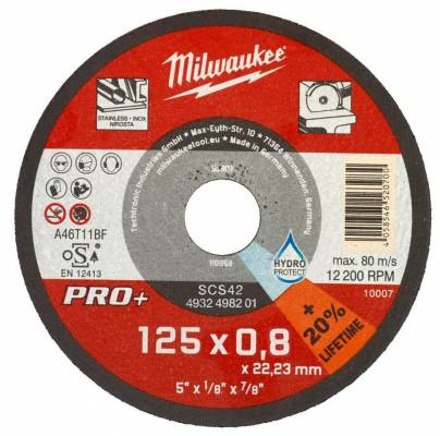 Disc subtire PRO+ pentru debitare metal 125 x 0,8 x 22 mm - Milwaukee