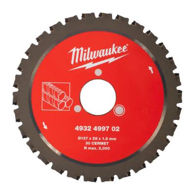 Disc pentru masina de taiat fier beton 137 x 28 x 1,6 mm - 30 dinti - Milwaukee