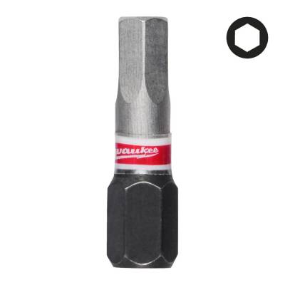 Biti HEX 5 x 25 mm pentru surubelnite SHOCKWAVE IMPACT DUTY - 3 buc - Milwaukee