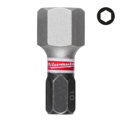 Biti HEX 10 x 25 mm pentru surubelnite SHOCKWAVE IMPACT DUTY - 3 buc - Milwaukee