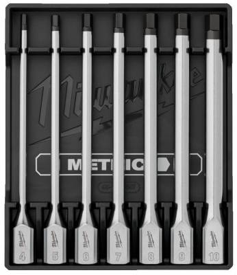 Set chei tubulare lungi 3/8&QUOT; HEX, sistem metric, 7 buc - Milwaukee