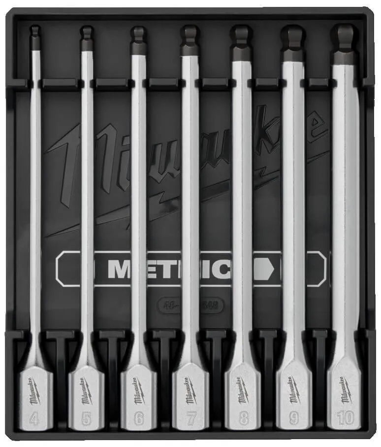 Set chei tubulare lungi 3/8&QUOT; HEX, sistem metric, cu cap sferic