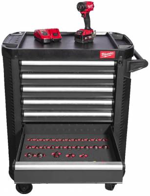 TOOLGUARD Dulap premium de scule mobil cu 7 sertare, metalic, 78 cm, dotat cu scule, gri - Milwaukee