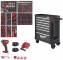 TOOLGUARD Dulap premium de scule mobil cu 7 sertare, metalic, 78 cm, dotat cu scule