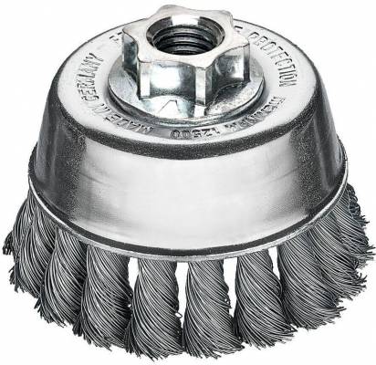 Perie rasucita tip cupa pentru polizor unghiular, Ø 65 mm, sarma 0,5 mm din otel - Milwaukee