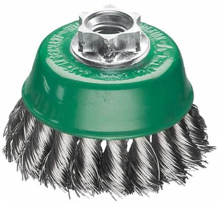 Perie rasucita tip cupa pentru polizor unghiular, Ø 65 mm, sarma 0,5 mm din otel inoxidabil - Milwaukee