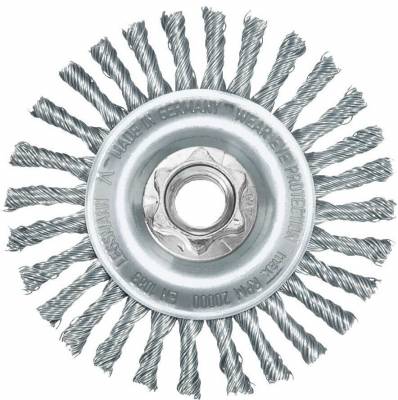 Perie rasucita rotunda pentru polizor unghiular, Ø 125x6 mm, sarma 0,5 mm din otel - Milwaukee