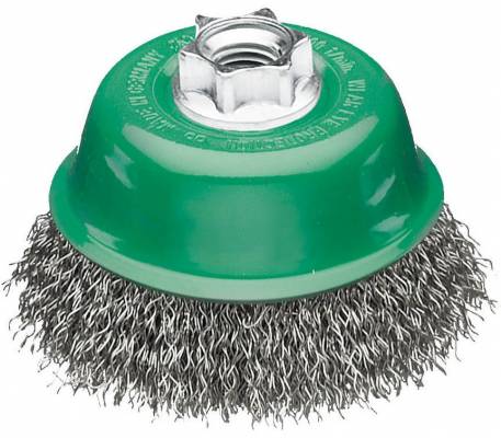 Perie ondulata tip cupa pentru polizor unghiular, Ø 65 mm, sarma 0,35 mm din otel inoxidabil - Milwaukee