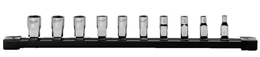 Set chei tubulare cromate 1/4&QUOT;, sistem metric, 10 buc - Milwaukee