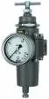 Filtru regulator din Inox, reversibil, descarcare proprie, purja manuala, manometru din inox