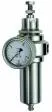 Filtru regulator din Inox, reversibil, descarcare proprie, purja manuala, manometru din inox