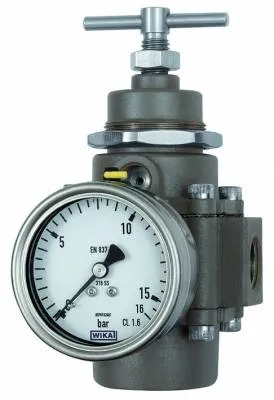 Regulator presiune din Inox, reversibil, descarcare proprie, manometru din inox