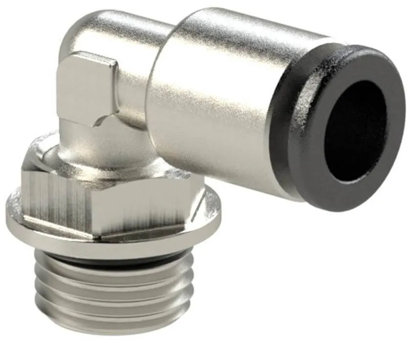 Cupla L push-in cu filet cilindric exterior si O-Ring, seria click-clock