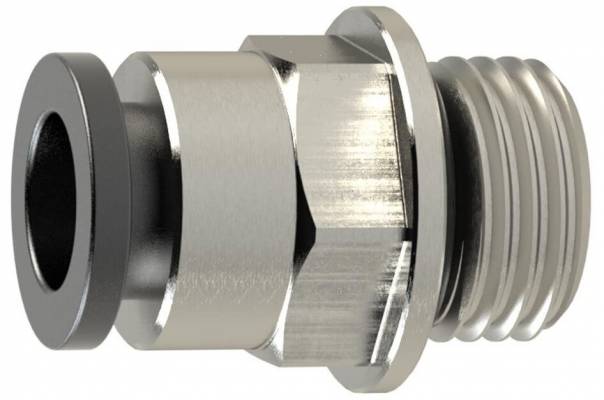 Cupla deapta push-in cu filet cilindric exterior cu O-ring, seria click-clock, G 1/8&QUOT; - 4 mm