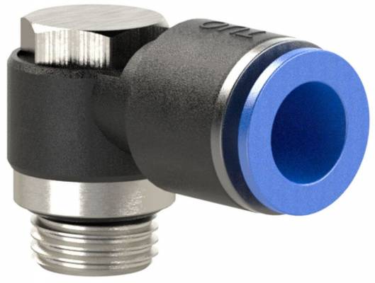 Cupla L banjo push-in cu filet cilindric exterior si O-ring, seria standard, M5 - 6 mm