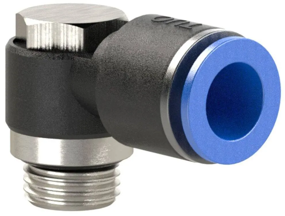Cupla L banjo push-in cu filet cilindric exterior si O-ring, seria standard