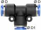 Cupla T push-in 8mm, POM/alama